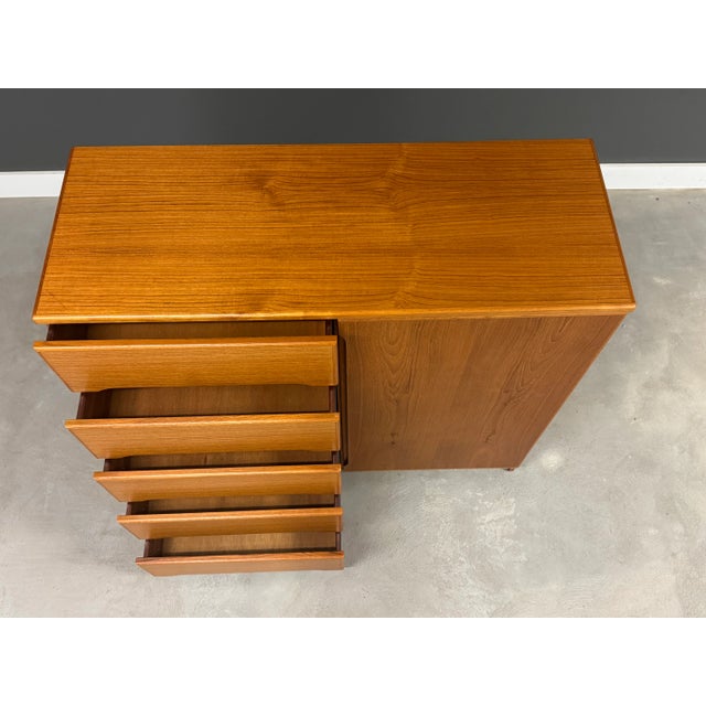 Wood 1970s Danish Modern Teak Armoire Dresser For Sale - Image 7 of 10