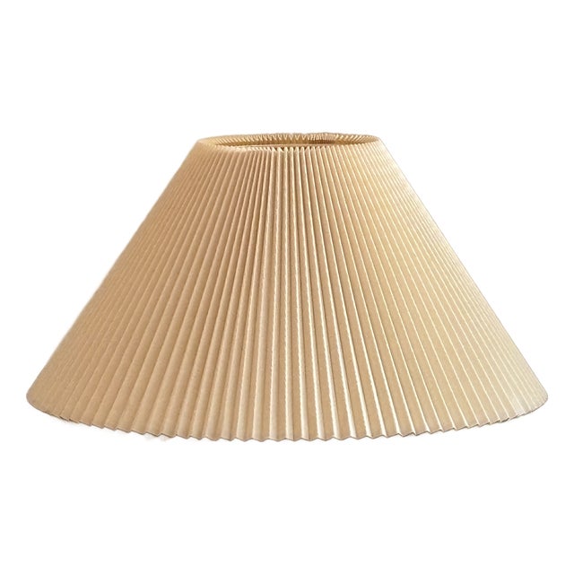 Mid-20th Century Knife Pleated Lamp Shade in Crème For Sale
