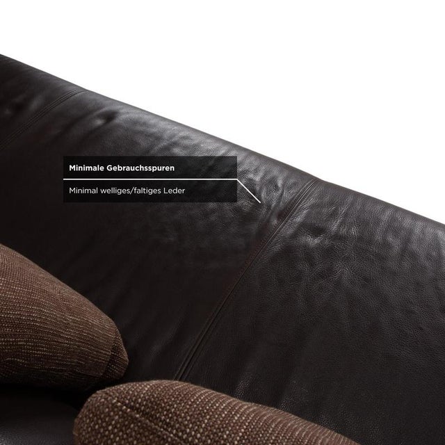 Brown Model 6300 4-Seater Sofa and Ottoman in Brown Leather from Rolf Benz, Set of 2 For Sale - Image 8 of 18