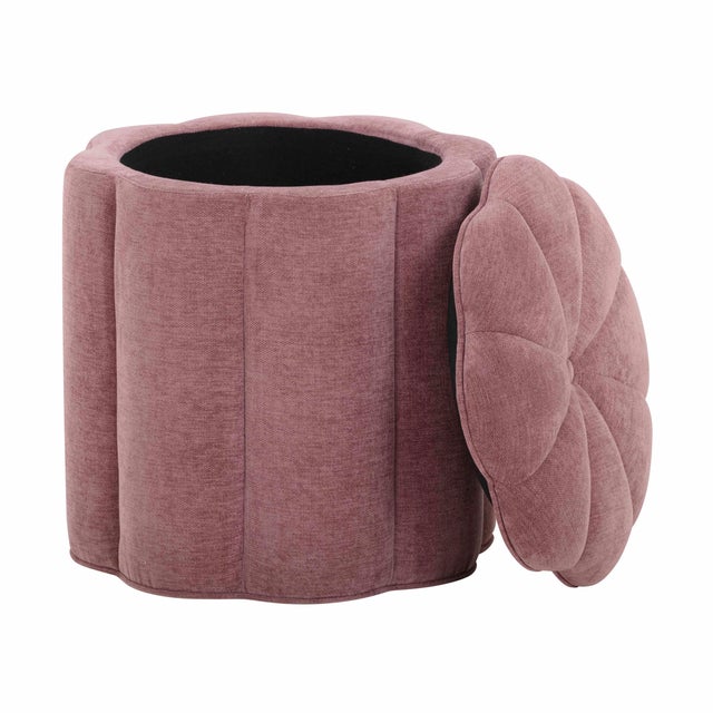 The Fleur velvet storage ottoman brings a soft, playful touch to any space. Its flowery silhouette and plush velvet...