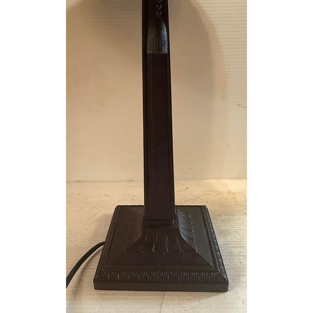 Mid 20th Century Tiffany Style Dragonfly Stained Glass Lamp For Sale - Image 9 of 10