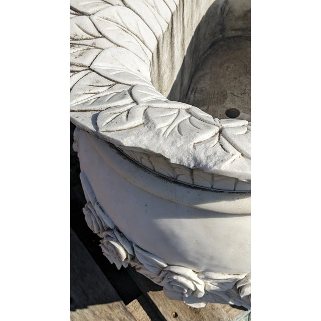 Monumental Italian Rose Marble Jardinières Garden Planters - Set of 2 For Sale - Image 4 of 12