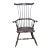 Mid 20th Century Black Windsor Fan-Back Armchair Carved Knuckles Antiquity Delafield Wisconsin For Sale