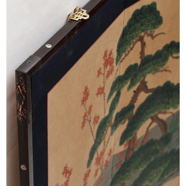Wood 1940s Vintage Chinese Byobu Screen For Sale - Image 7 of 11