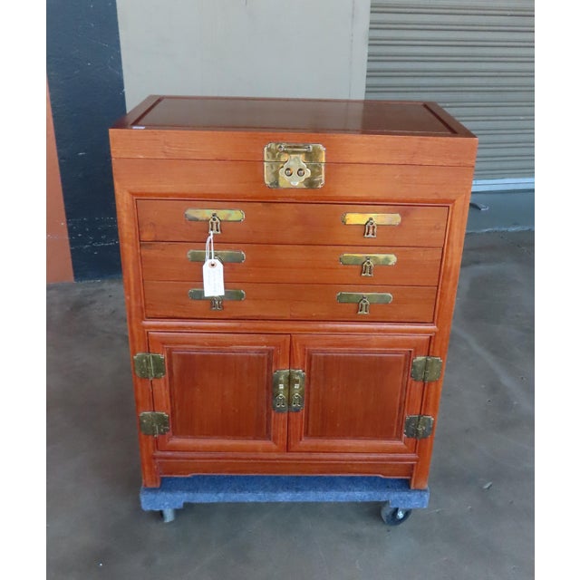 Japanese Mid-Century Rosewood Chest/Cabinet for Silver/Flatware For Sale - Image 4 of 9