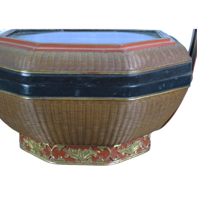 Brown Bamboo Basket For Sale - Image 8 of 10