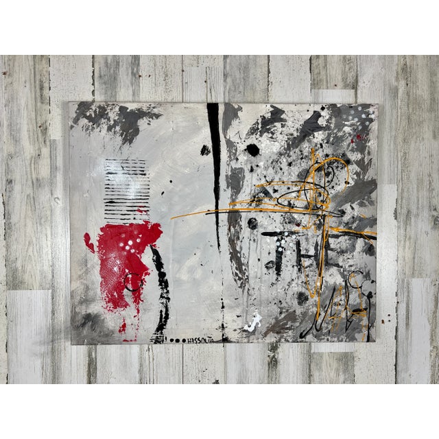 Oil on canvas mounted on a new frame with heavy texture style of a open book.