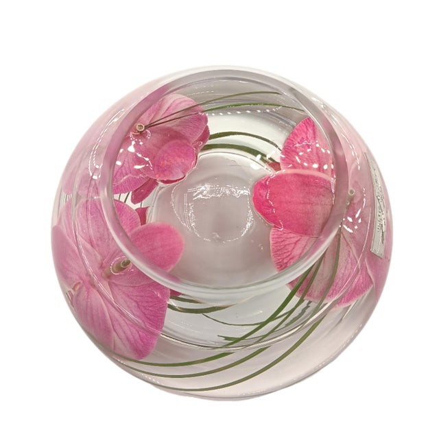 Emilio Robba Fuchsia Phalaenopsis Orchid Flower Bowl For Sale - Image 6 of 6