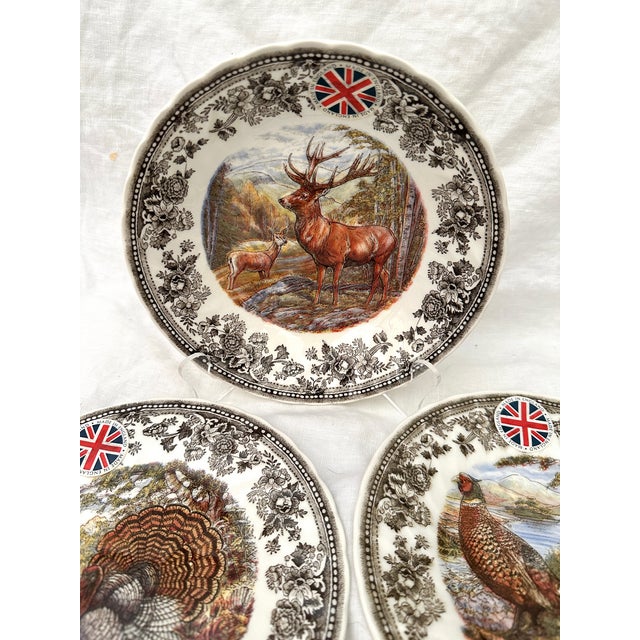 Harvest "Quintessential Game" Salad/Soup Plate Set of 3 For Sale - Image 4 of 6