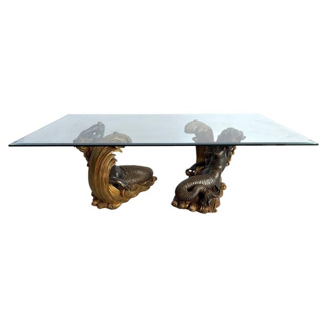 Vintage Gilt Wood Mermaid Coffee Table, 1960s For Sale - Image 12 of 12