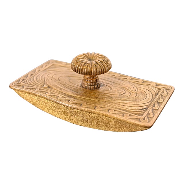 Tiffany Studios New York Nautical Bronze Doré Rocker Blotter For Sale