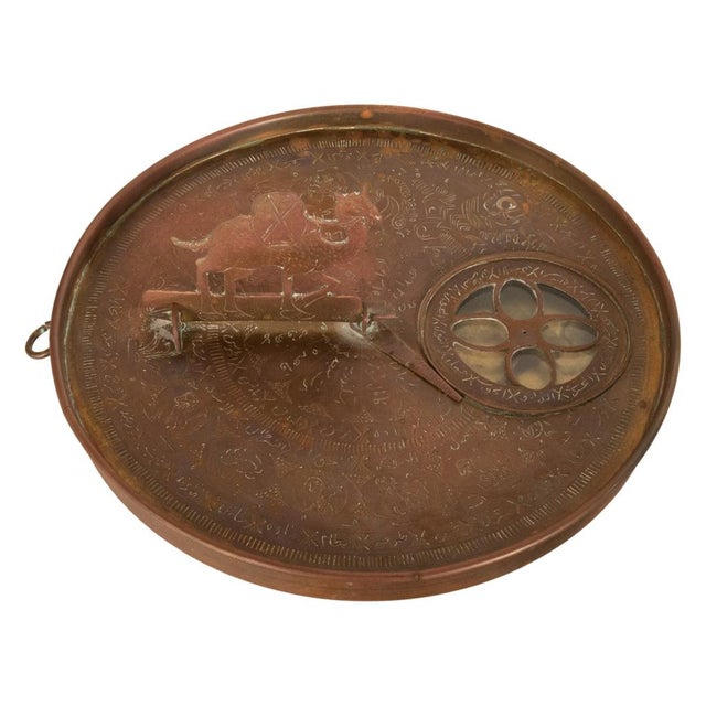 Brass Antique Persian Islamic Arabic Brass Qibla Mecca Zodiac Compass Astrolabe 1880 For Sale - Image 8 of 15
