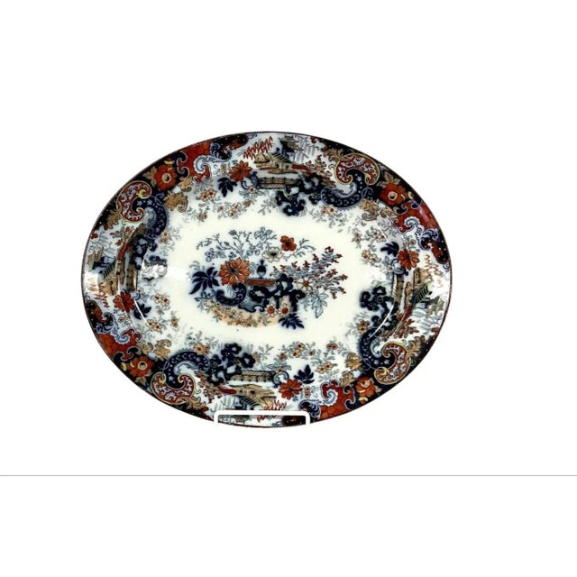 White Large Oval English Japanned Platter For Sale - Image 8 of 8