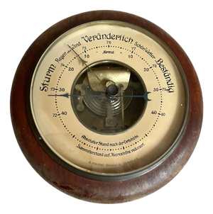 Art Nouveau Weather Station in Wood by A. Wachtel, Dresden, Early 1900s