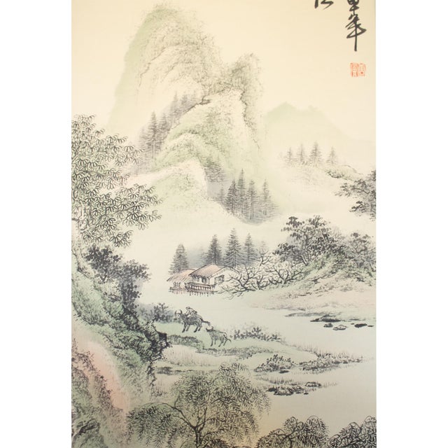 Late 20th Century Heisei Era Japanese Monochrome Landscape Scrolls - A Pair For Sale - Image 5 of 18