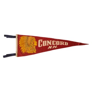 Vintage 1950s Concord NH Felt Flag For Sale