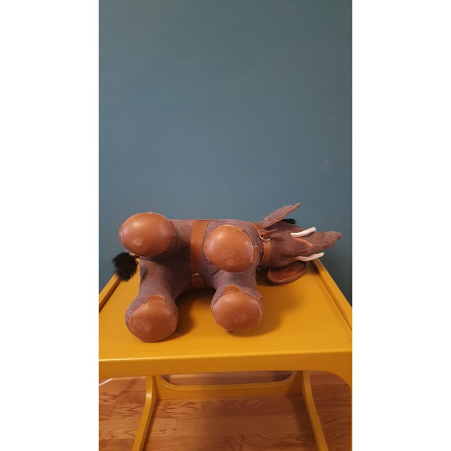 Red Vintage Elephant in Suede, 1970s For Sale - Image 8 of 9