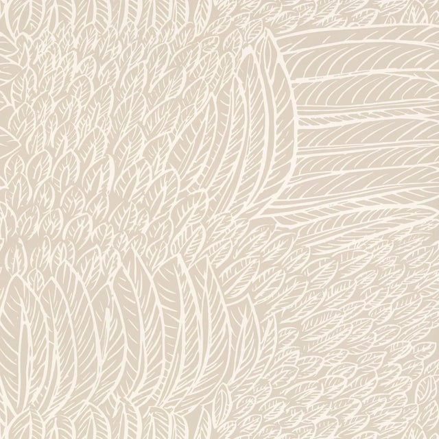 Sample - Schumacher Featherfest Wallpaper in Natural | Chairish