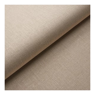 Sample - Schumacher Performance Linen Wallpaper in Flax For Sale