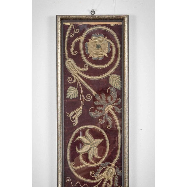 Textile 17th Century Italian Baroque Embroidery Panels - Set of 2 For Sale - Image 7 of 8