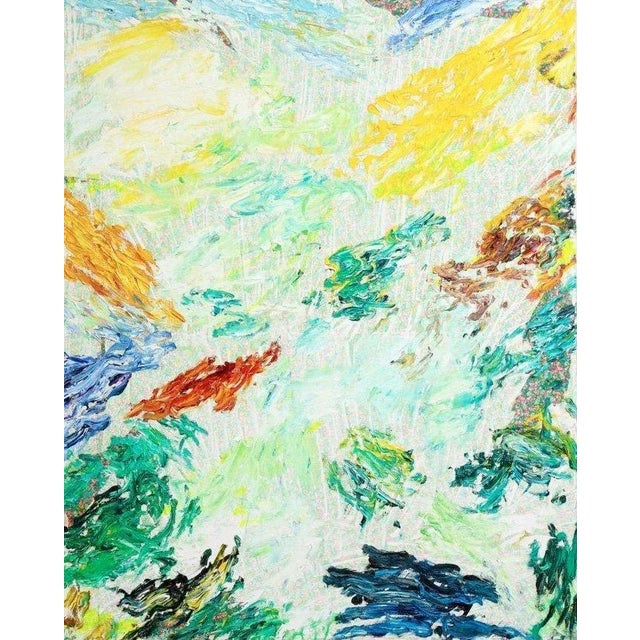 2017 “Green Wind” Abstract Expressionist Contemporary Painting on Mixed Media by Sebastian Vallejo For Sale