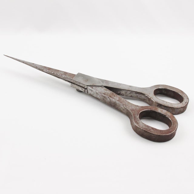 1950s Folk Art Giant Metal Scissors Industrial Store Display Sign, circa 1950 For Sale - Image 5 of 9
