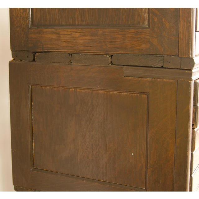 Modular Quarter-Sawn Oak Globe-Wernicke Flat File & Map Cabinet With 42 Drawers, Early 20th Century For Sale - Image 11 of 11