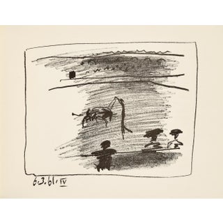 1950s Pablo Picasso IV . 6-3-61 Original Lithograph Banderillas a Los Toros For Sale