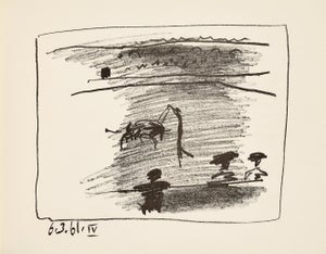 1950s Pablo Picasso IV . 6-3-61 Original Lithograph Banderillas a Los Toros