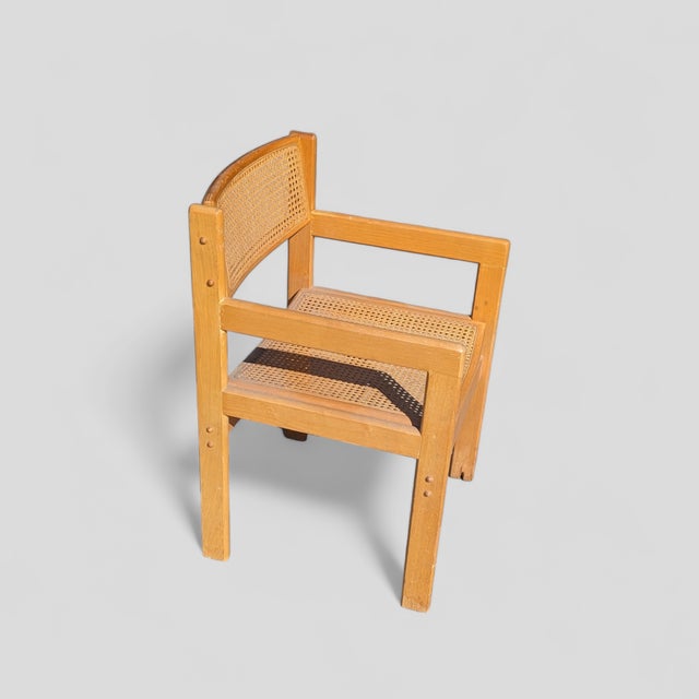 1960s Mid-Century Birch and Cane Accent Chair For Sale - Image 5 of 9