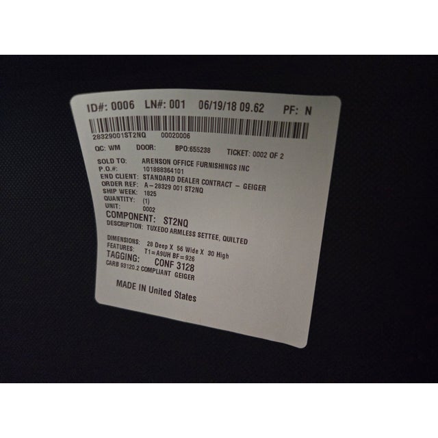 Textile Geiger Tuxedo Settee For Sale - Image 7 of 7