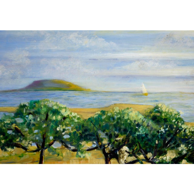 2000 - 2009 "Promenade" Landscape - Oil Painting on Masonite, American Modern, Framed by Richard M. Bacon For Sale - Image 5 of 8