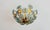 Vintage Italian Hand-Painted Sage Green Glass & Brass Floral Flush Mount Chandelier For Sale - Image 11 of 18