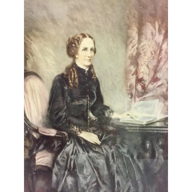 Victorian Antique Print of Woman Sitting, Framed For Sale - Image 3 of 11