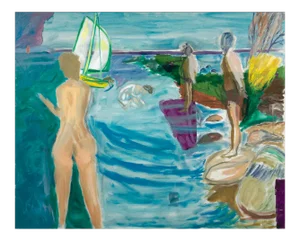 Blue Lakescape Painting by Regina Gately
