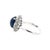 Early 21st Century 14k White Gold Lady Diana Ring 4.76 Carat Natural Sapphire & Diamond Halo Ring, Size 7 For Sale - Image 5 of 11