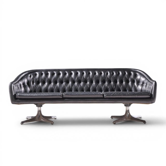 Chromcraft Mid Century Tufted Sofa This sofa measures: 81 wide x 30.5 deep x 29 inches high, with a seat height of 17.25...