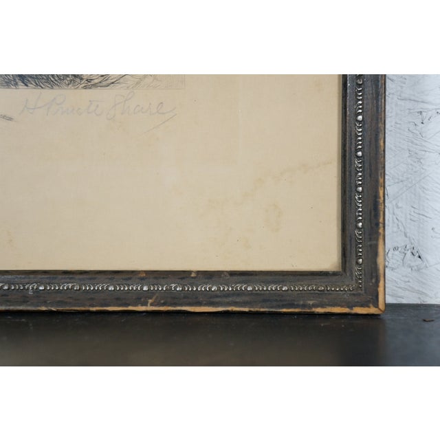 Printmaking Materials Antique Henry Pruett Share Signed Hay Wagon on a Country Lane Etching 20", Framed For Sale - Image 7 of 10