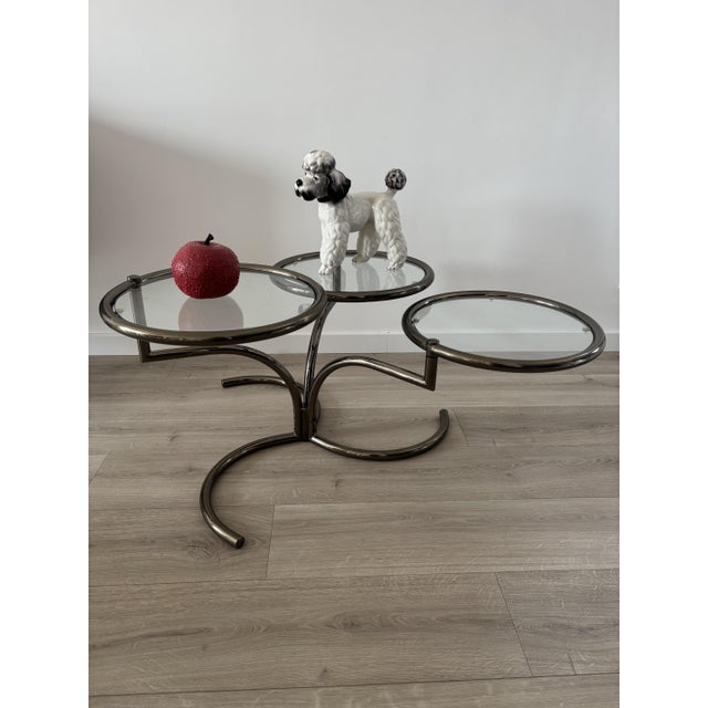 Mid-Century Morex Swivel Coffee Table in Glass and Chrome-Plated Steel attributed to Milo Baughman, 1970s For Sale - Image 10 of 18