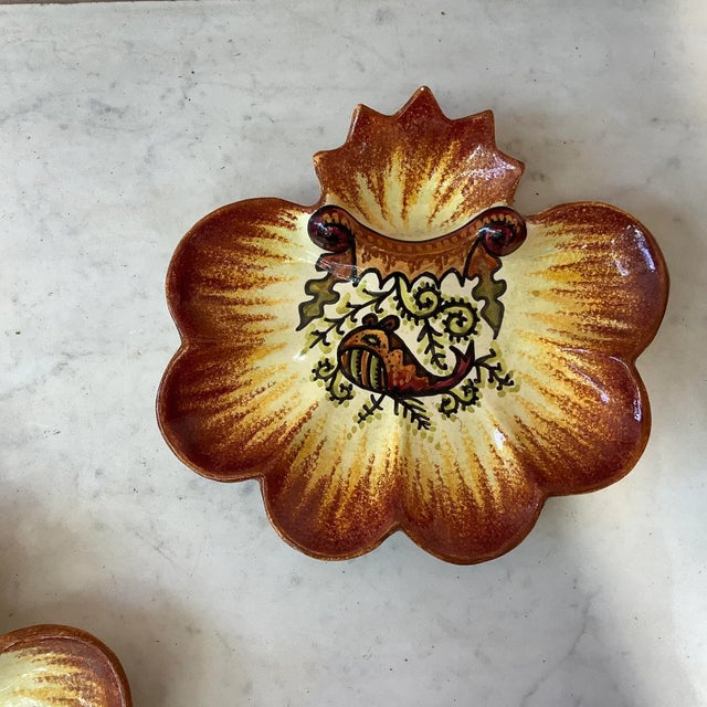 1930 French Fouillen Quimper Faience Oyster Plate For Sale - Image 4 of 4