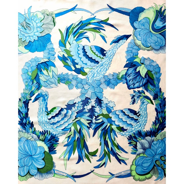 Hermès Tahiti 1971 Silk Scarf Designed by Latham Caty For Sale In New York - Image 6 of 9