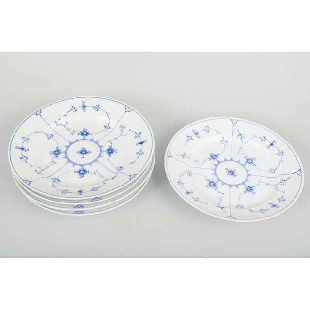 Royal Copenhagen Blue Fluted Plain, model 1/177 Five lunch plates, 1950s. Set of five lunch plates in the classic “Blue...