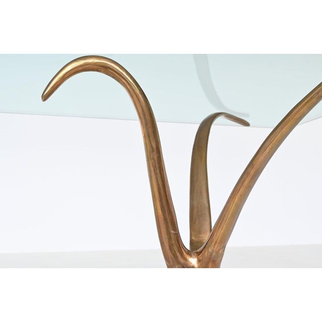Sculptural Dining Table in Bronze and Glass, Belgium, 1970 For Sale - Image 16 of 18