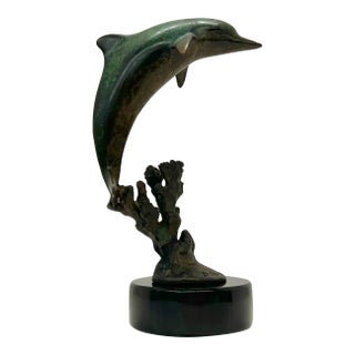 The Majestic Dolphin Signed Dale Evers - 7/450 Limited Edition, Bronze With Marble Base For Sale