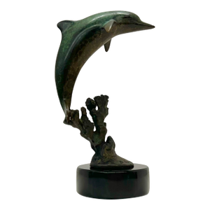 The Majestic Dolphin Signed Dale Evers - 7/450 Limited Edition, Bronze With Marble Base
