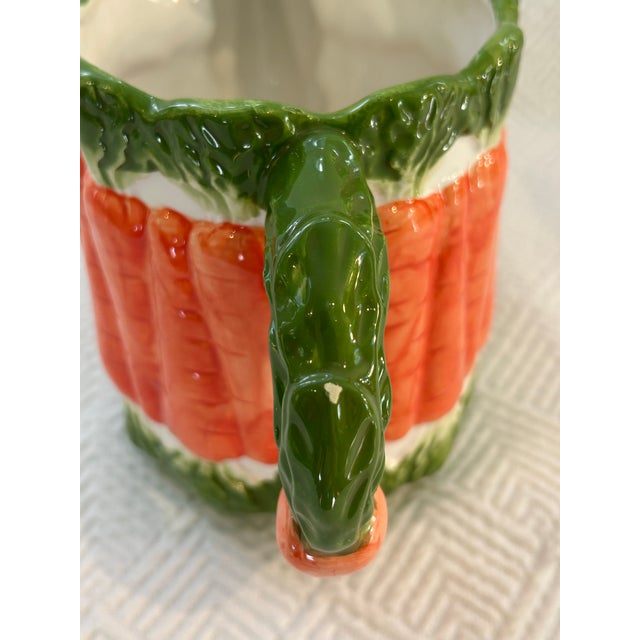 Vintage Majolica Style Ceramic Bunny Rabbit and Carrots Pitcher For Sale - Image 10 of 12