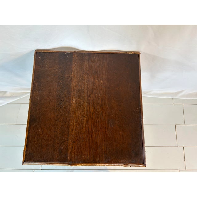1930's 2-Tiered Bamboo and Oak Side Table For Sale - Image 9 of 12