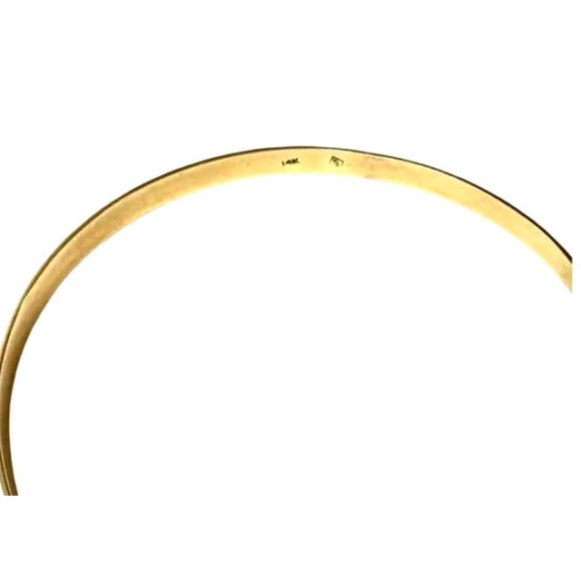14k Gold Bangle Bracelet Vintage For Sale - Image 4 of 8