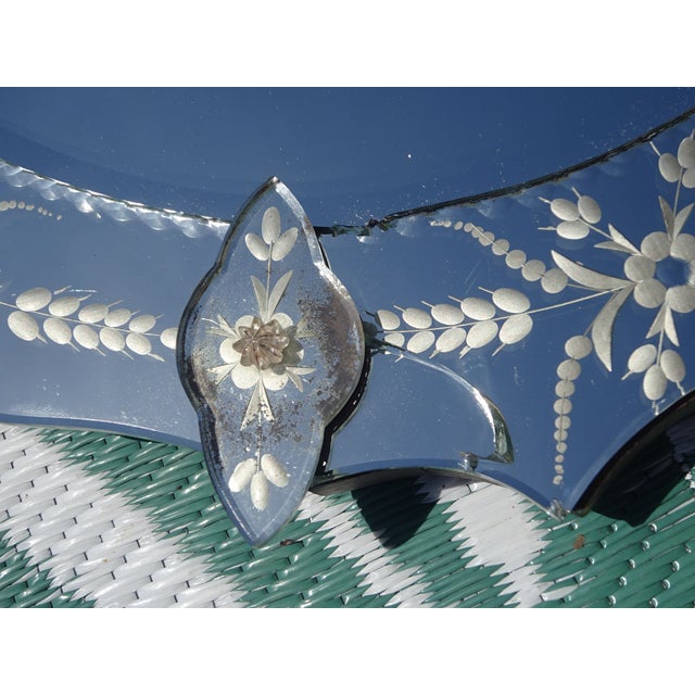Oval Venetian Mirror with Pediment, 1950s For Sale - Image 8 of 17