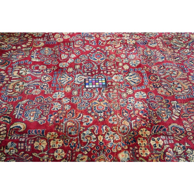 Antique Sarouk Rug 9'1'' X 12'0'' For Sale - Image 9 of 10